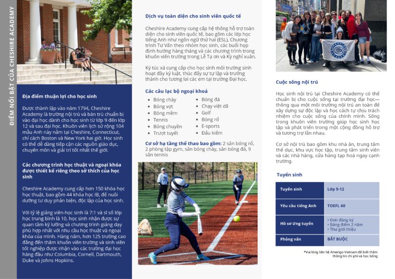 du học trung học phổ thông thpt mỹ trường cheshire academy