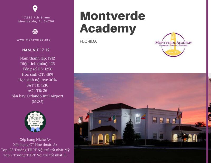 du học trung học phổ thông thpt mỹ trường montverde academy