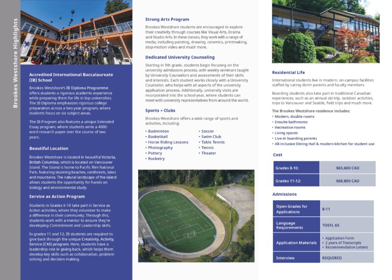 du học thpt canada trường brookes westshore high school