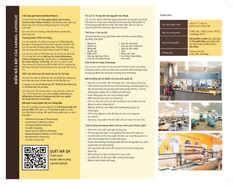 du học trung học mỹ trường carmel catholic high school