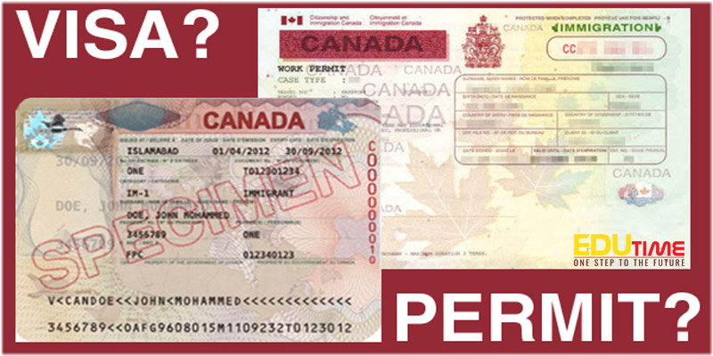 phân biệt giữa study permit và visa du học canada