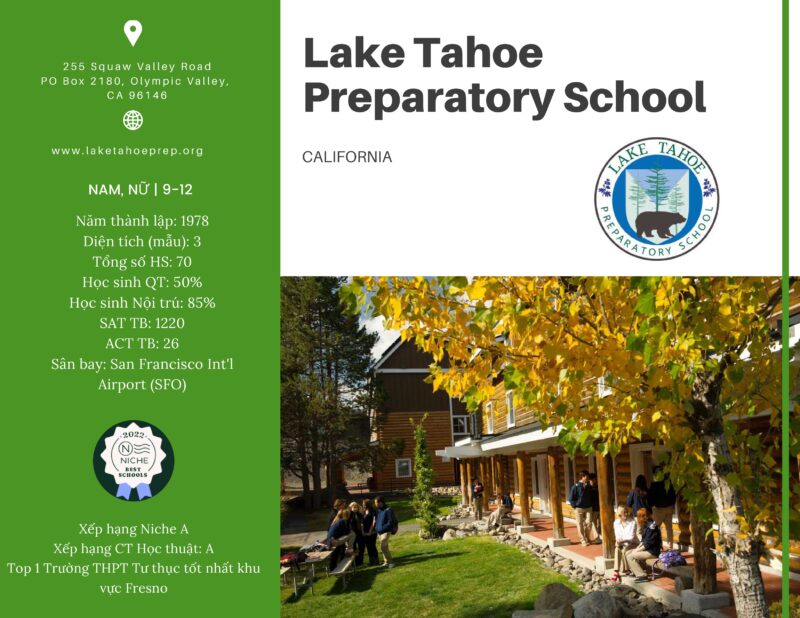 du học trung học thpt mỹ trường lake tahoe preparatory school