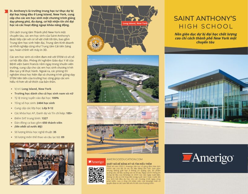 du học thpt mỹ trường saint anthony’s high school