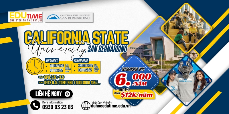 săn học bổng tới $6.000/năm tại california state university, san bernardino (csusb)