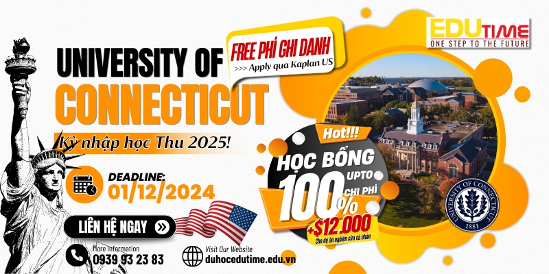 học bổng toàn phần 100% tại university of connecticut (uconn)