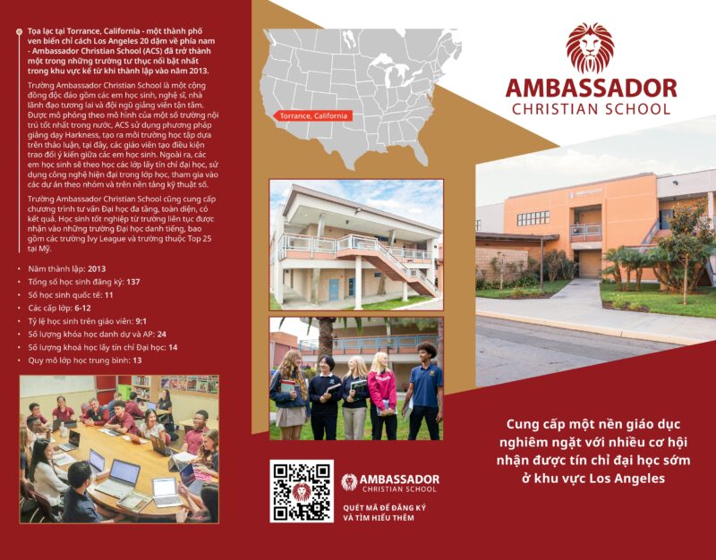 Du học trung học THPT Mỹ trường Ambassador Christian School Edutime