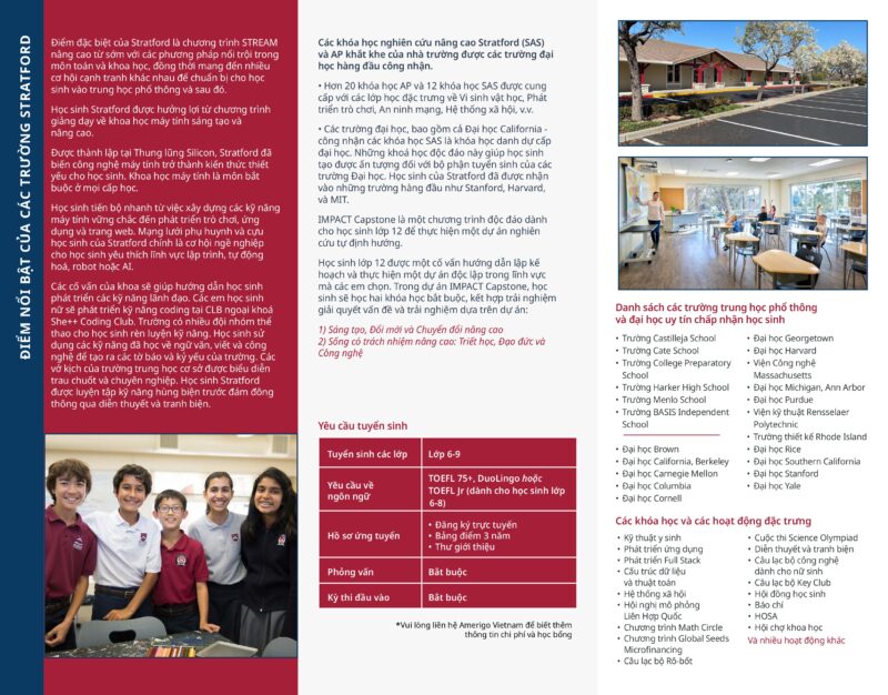 du học trung học thpt mỹ trường stratford school