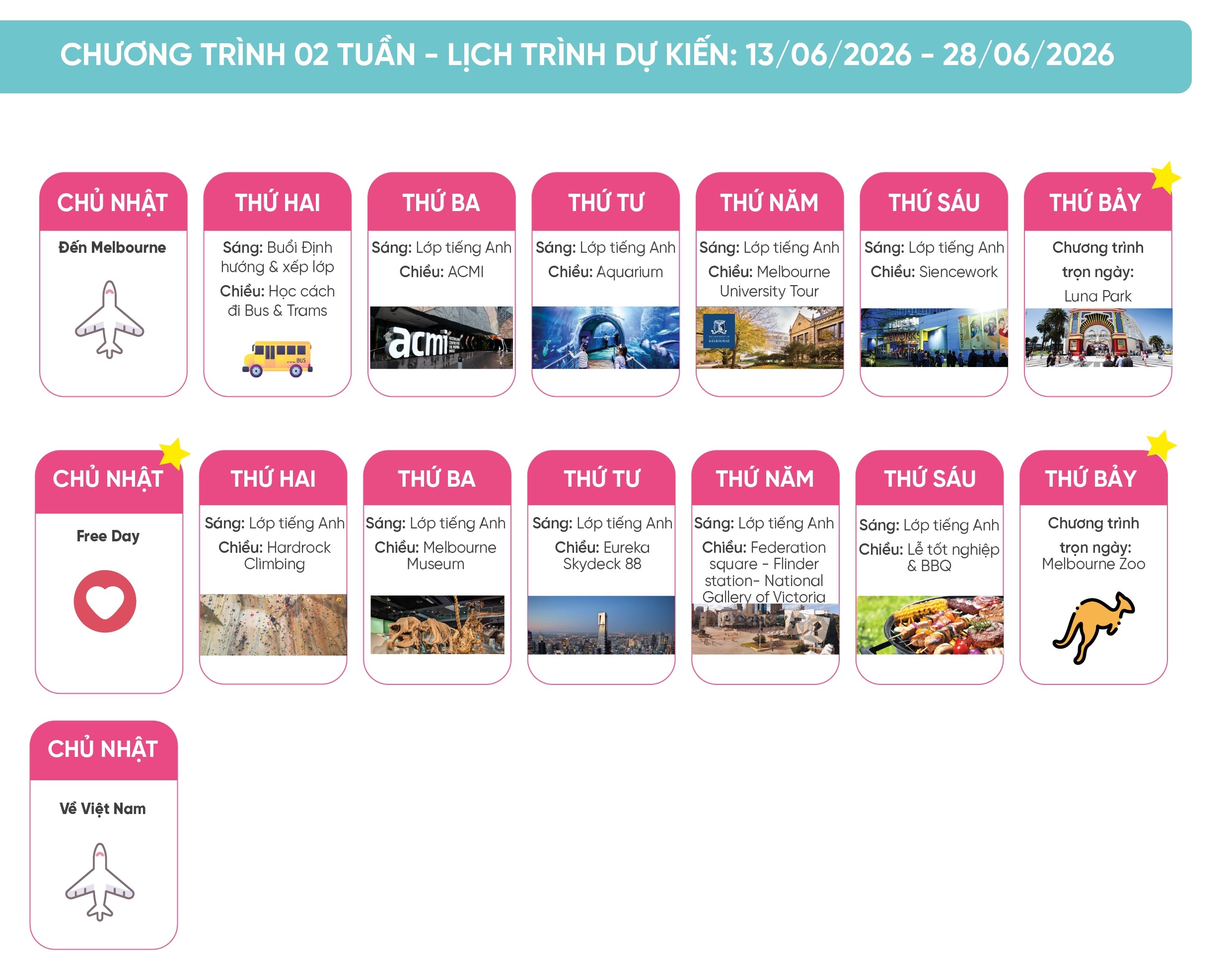 Du học hè Úc 2026: Trải nghiệm giáo dục đẳng cấp thế giới! 138 lịch trình du học hè úc 2026 cho chương trình 2 tuần tại melbourne