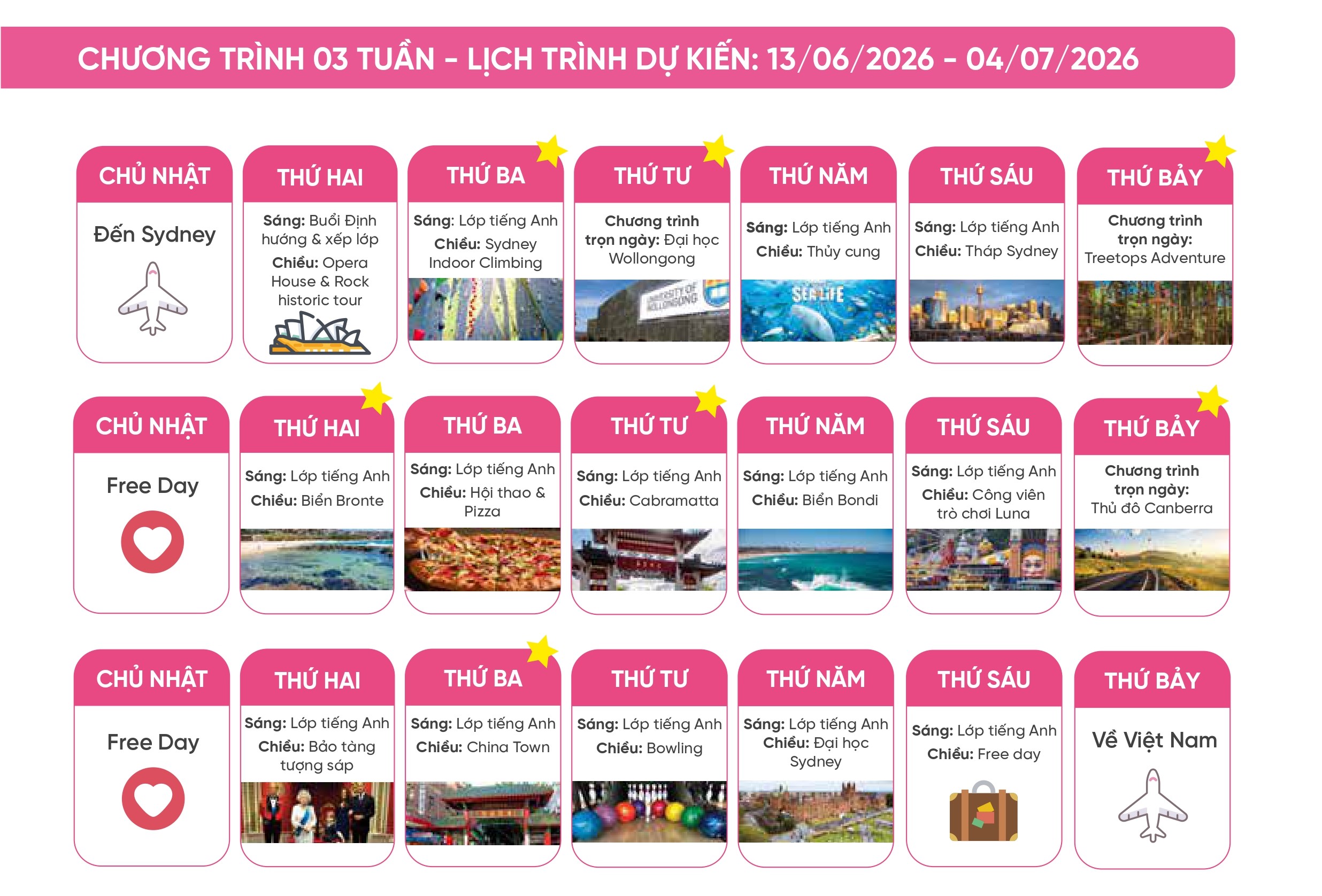 Du học hè Úc 2026: Trải nghiệm giáo dục đẳng cấp thế giới! 137 lịch trình du học hè úc 2026 cho chương trình 3 tuần tại sydney