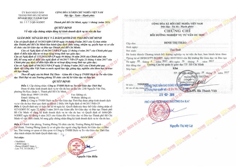 Về trung tâm tư vấn du học Edutime 1 Edutime