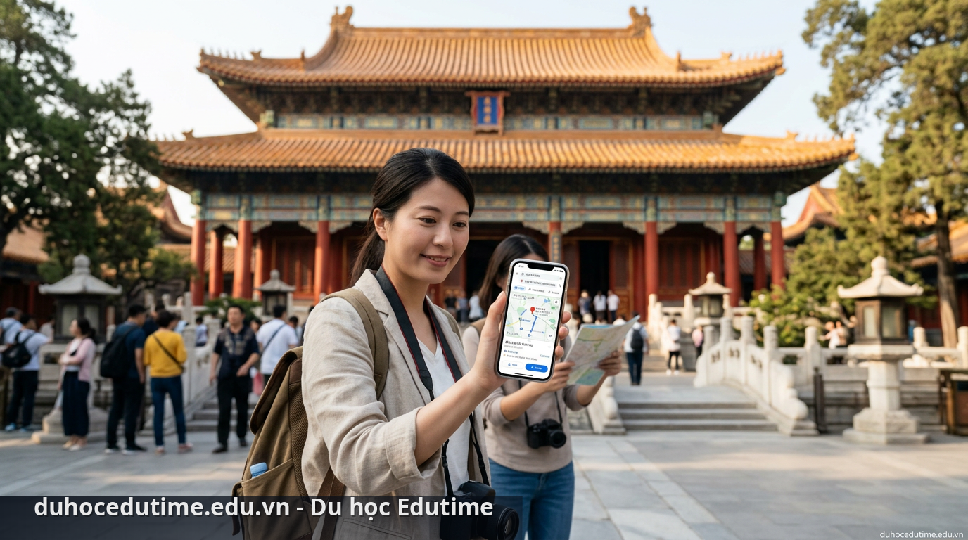 Sử dụng ứng dụng tại Trung Quốc như bản đồ giúp bạn dễ dàng khám phá các điểm tham quan - app du lịch Trung Quốc