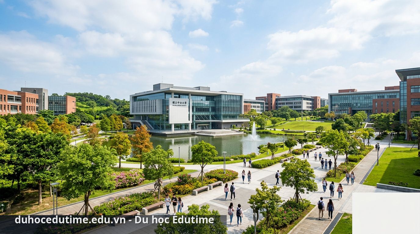 Khuôn viên xanh mát và hiện đại tại Đại học quốc lập Trung Ương - Đại học quốc lập Trung Ương