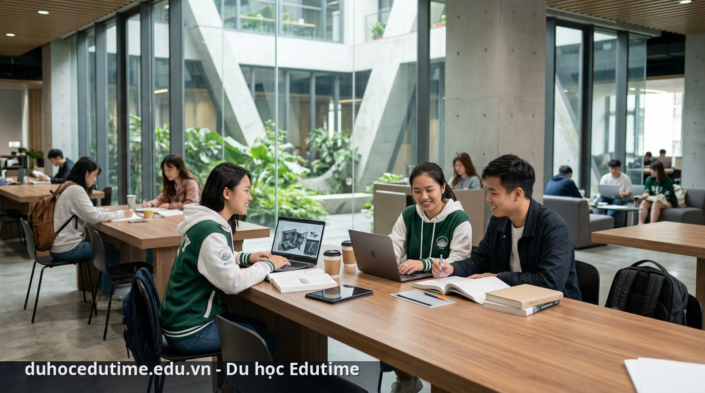 Khuôn viên kiến trúc hiện đại tại trường đại học Shih Chien University. - du học Đài Loan trường Shih Chien University