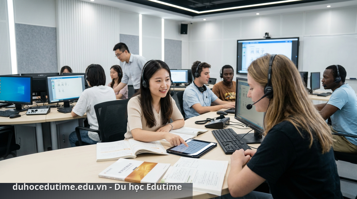 Lớp học tiếng Trung cho người mới bắt đầu tại trường đại học - du học tiếng Trung 1 năm