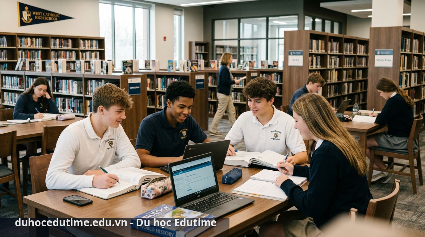 Học sinh quốc tế tham gia hoạt động tại trường - West Catholic High School