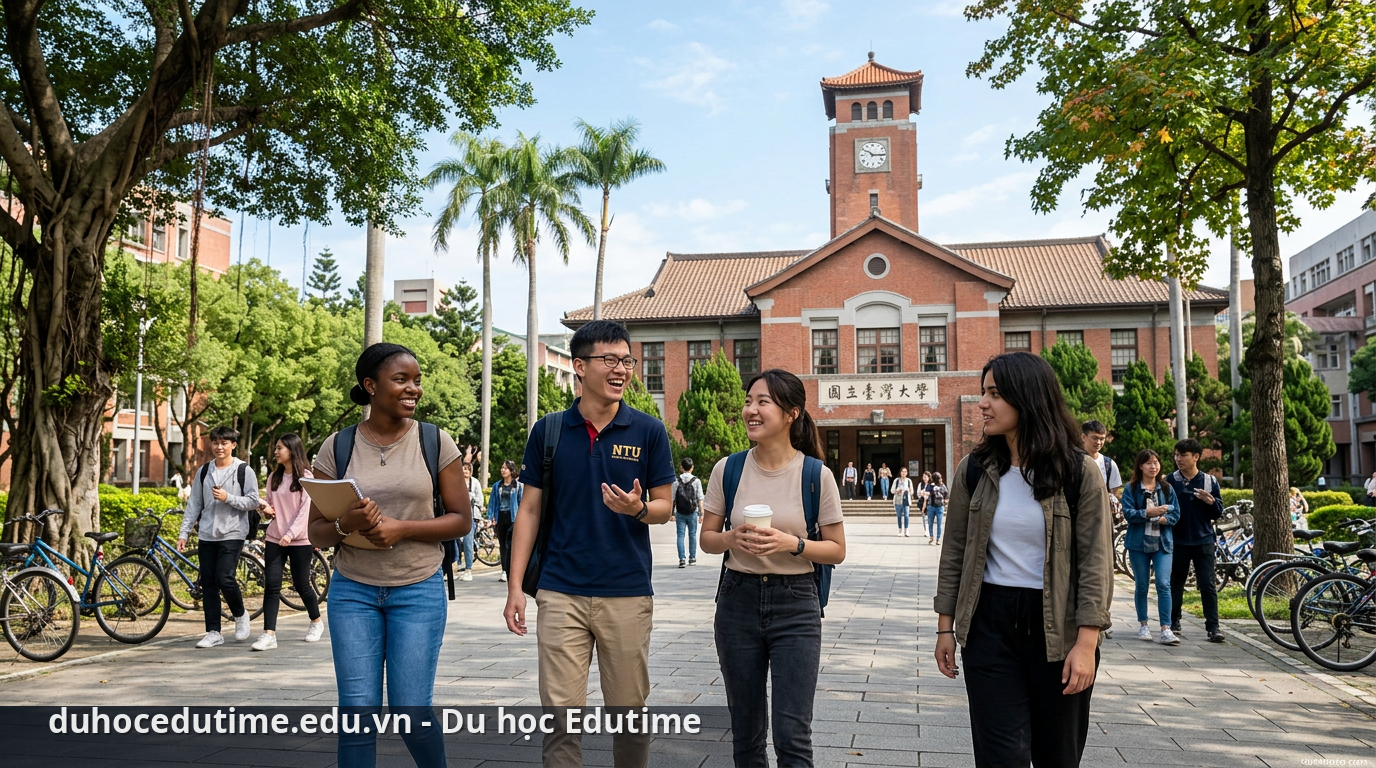 Sinh viên quốc tế tại khuôn viên đại học Đài Loan - so sánh đại học công lập và tư thục Đài Loan