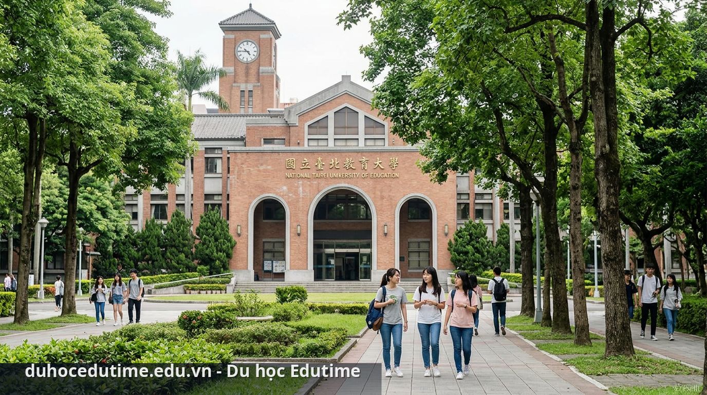 Toàn cảnh khuôn viên học thuật tại National Taipei University of Education - National Taipei University of Education