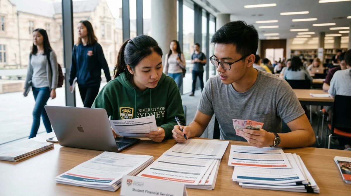 Sinh viên quốc tế trong khuôn viên Đại học Sydney - Chi phí du học úc trường Đại học Sydney