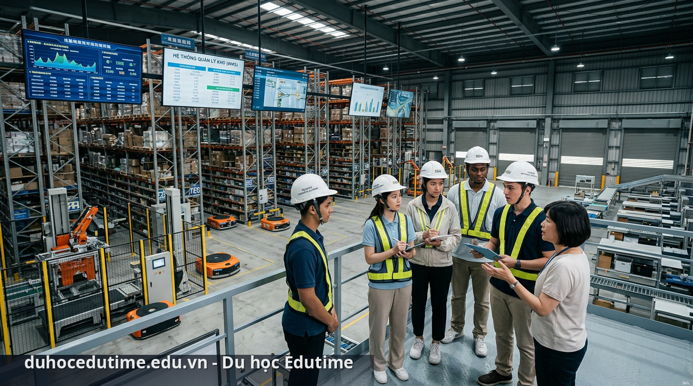 Sinh viên học tập ngành Logistics tại Đài Loan trong môi trường thực tế - du học Đài Loan ngành Logistics