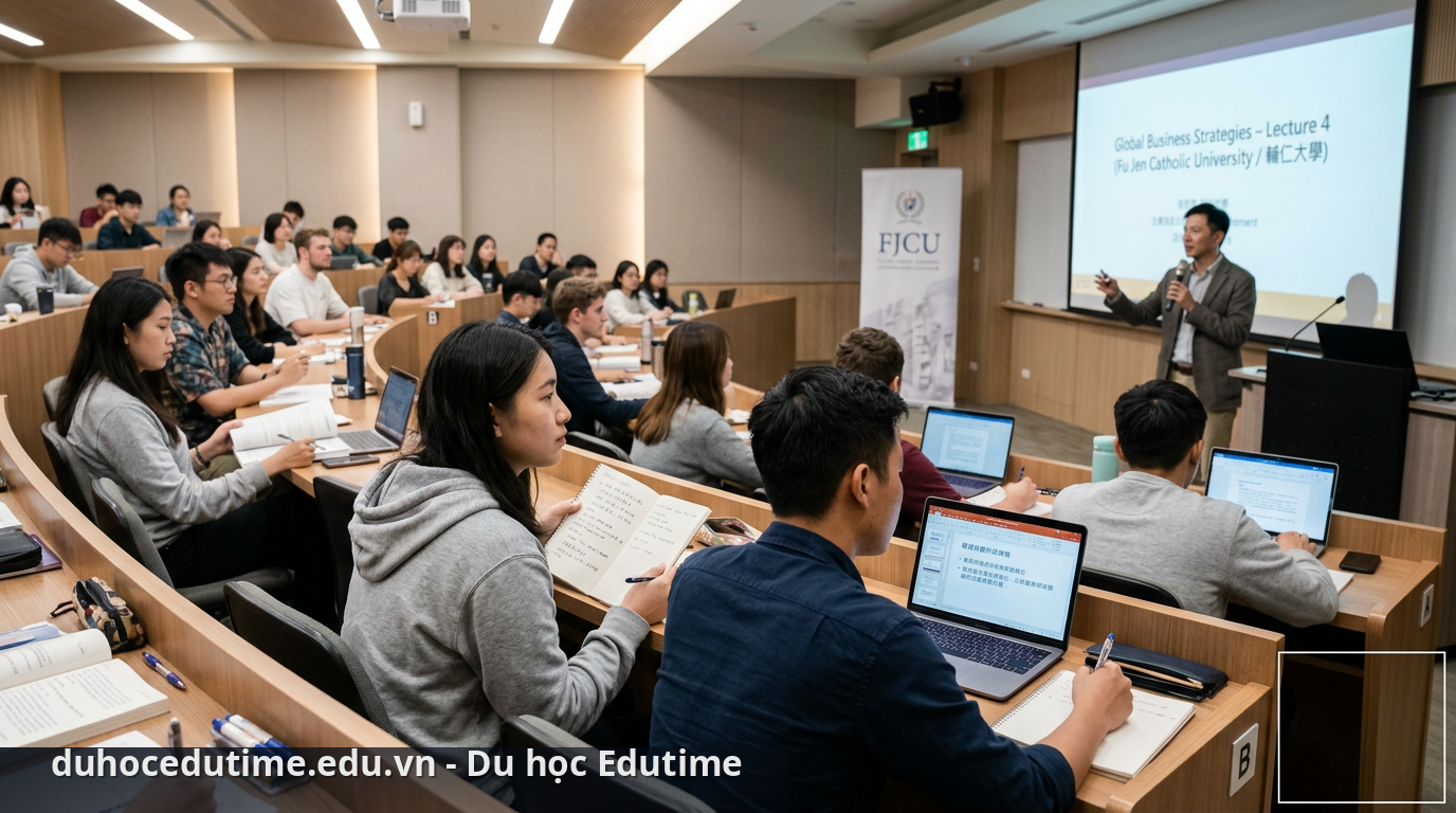Du học Đài Loan trường Đại học Phụ Nhân Fu Jen Catholic University 3 Sinh viên tại Đại học Phụ Nhân trong giờ học - du học Đài Loan trường Đại học Phụ Nhân