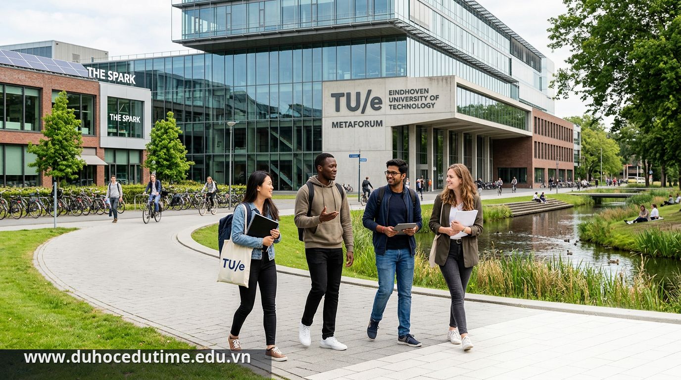 Sinh viên quốc tế trong khuôn viên trường đại học tại Hà Lan - Dự bị đại học Hà Lan