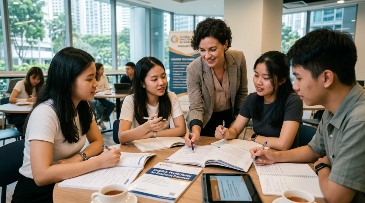 Học viên rèn luyện kỹ năng phản xạ tiếng Anh cùng chuyên gia tại Singapore - du học tiếng anh ở singapore trường nào tốt