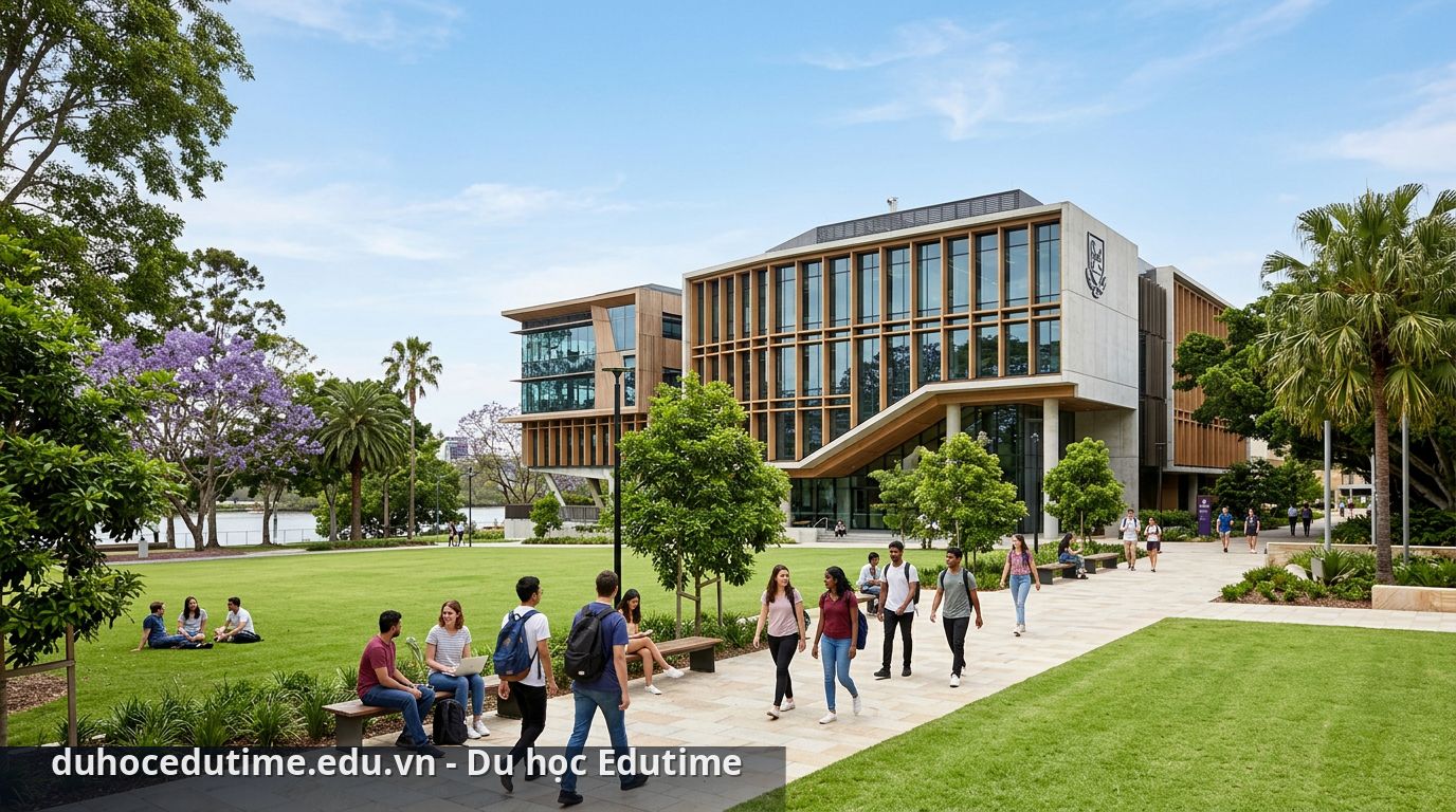 Khuôn viên St Lucia của đại học Queensland là một trong những khuôn viên trường đại học đẹp nhất nước Úc. - du học đại học Queensland