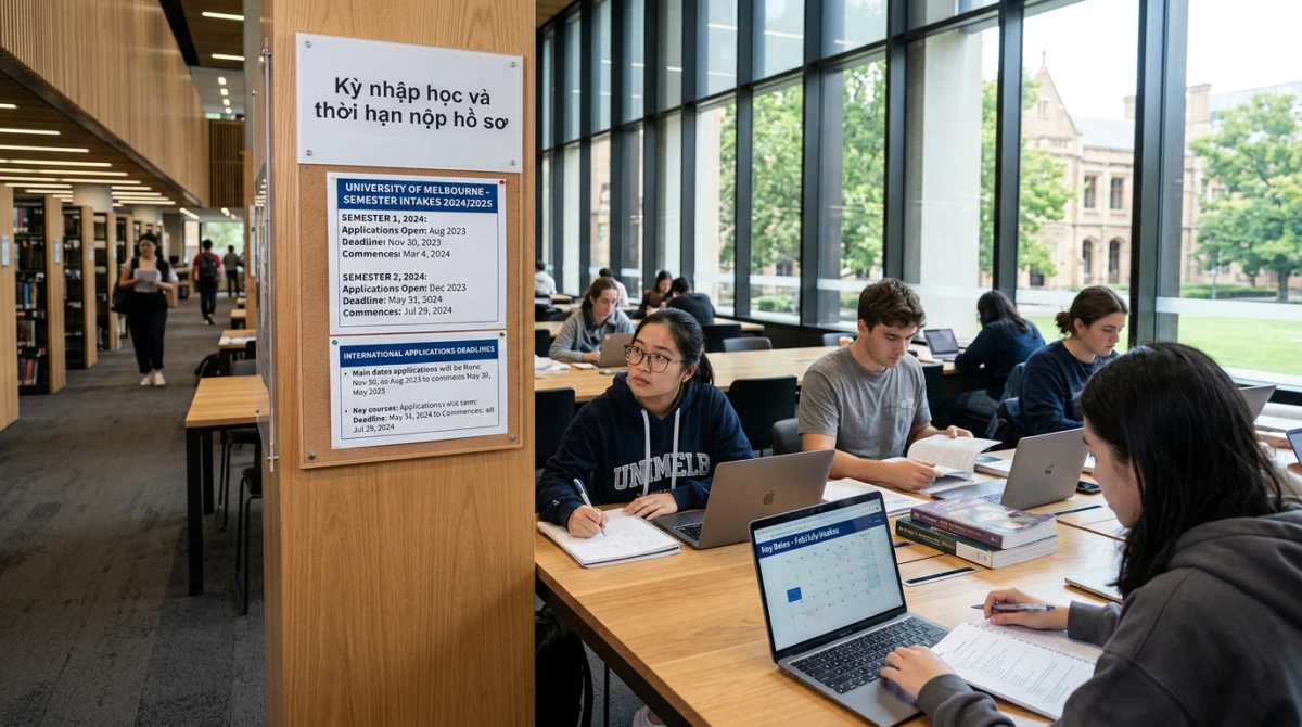 Du học Úc trường University of Melbourne: Điều kiện, học phí, học bổng 2 Không gian thư viện hiện đại phục vụ việc nghiên cứu của sinh viên tại trường - University of Melbourne