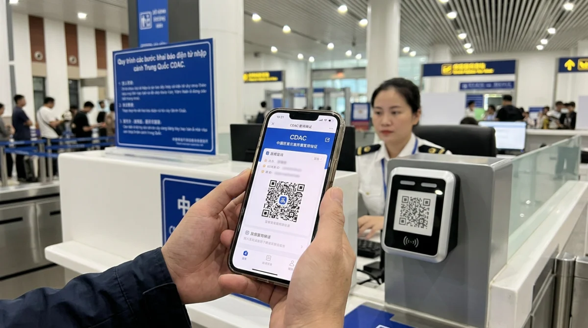 Hướng dẫn khai báo điện tử nhập cảnh trung quốc CDAC chi tiết 2 Mã QR nhận được từ hệ thống CDAC cần được lưu sẵn trên điện thoại trước khi qua cửa khẩu - hướng dẫn khai báo điện tử nhập cảnh trung quốc CDAC