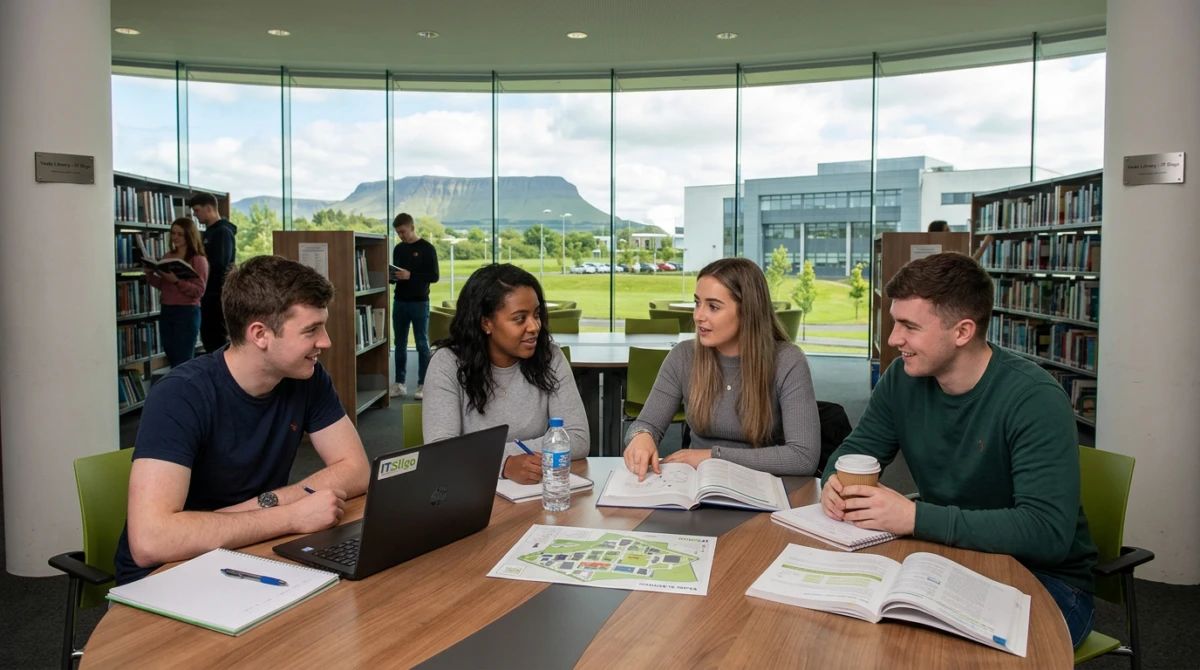 Không gian học tập và nghiên cứu trong thư viện của trường - Institute of Technology Sligo