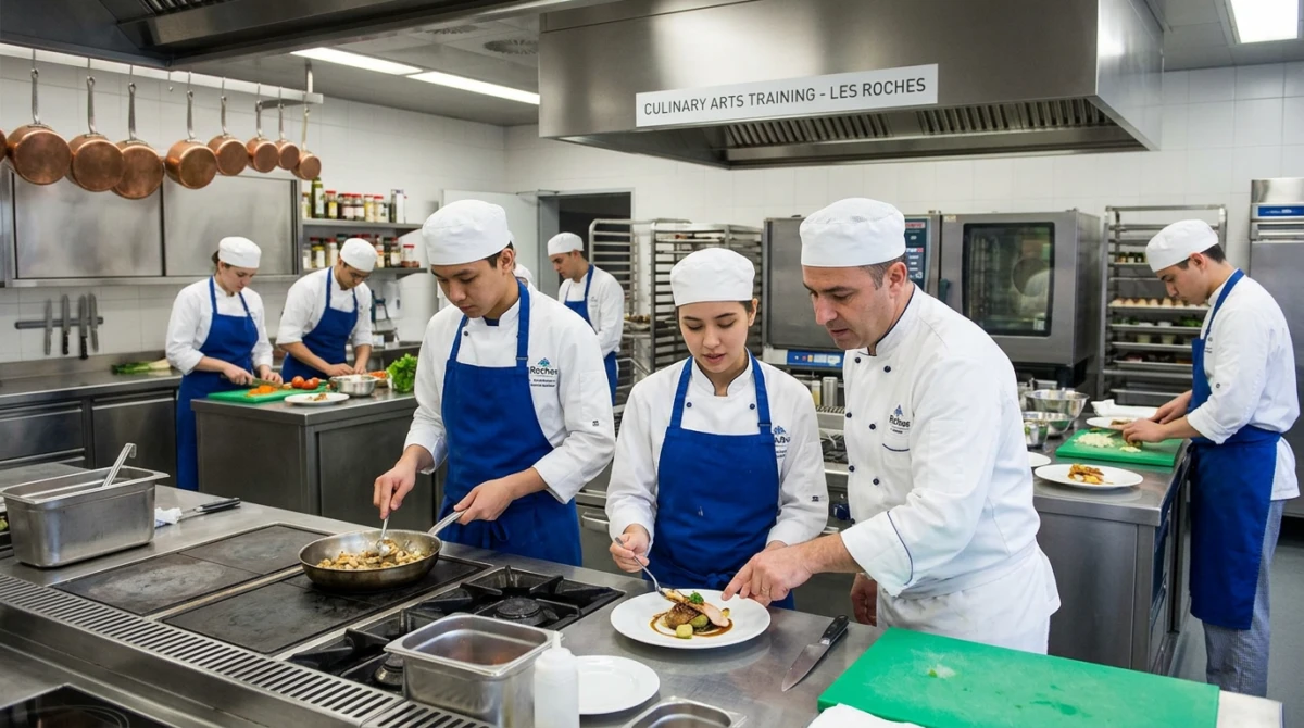 Sinh viên thực hành trong các phòng bếp và nhà hàng mô phỏng tiêu chuẩn quốc tế - Les Roches International School of Hotel Management