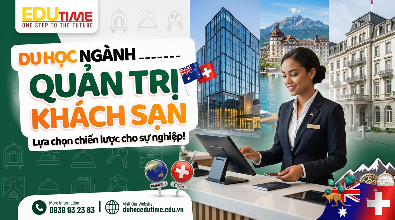 Sinh viên ngành quản trị khách sạn đang học cách vận hành dịch vụ khách hàng - du học ngành Quản trị Khách sạn tại Úc và Thụy Sĩ