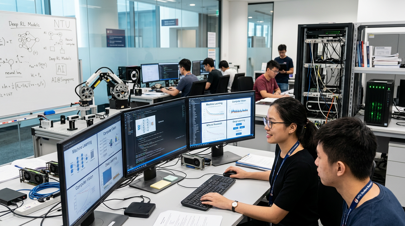 Môi trường nghiên cứu tại NTU - trường đại học đào tạo ngành Trí tuệ nhân tạo (AI) hàng đầu tại Singapore
