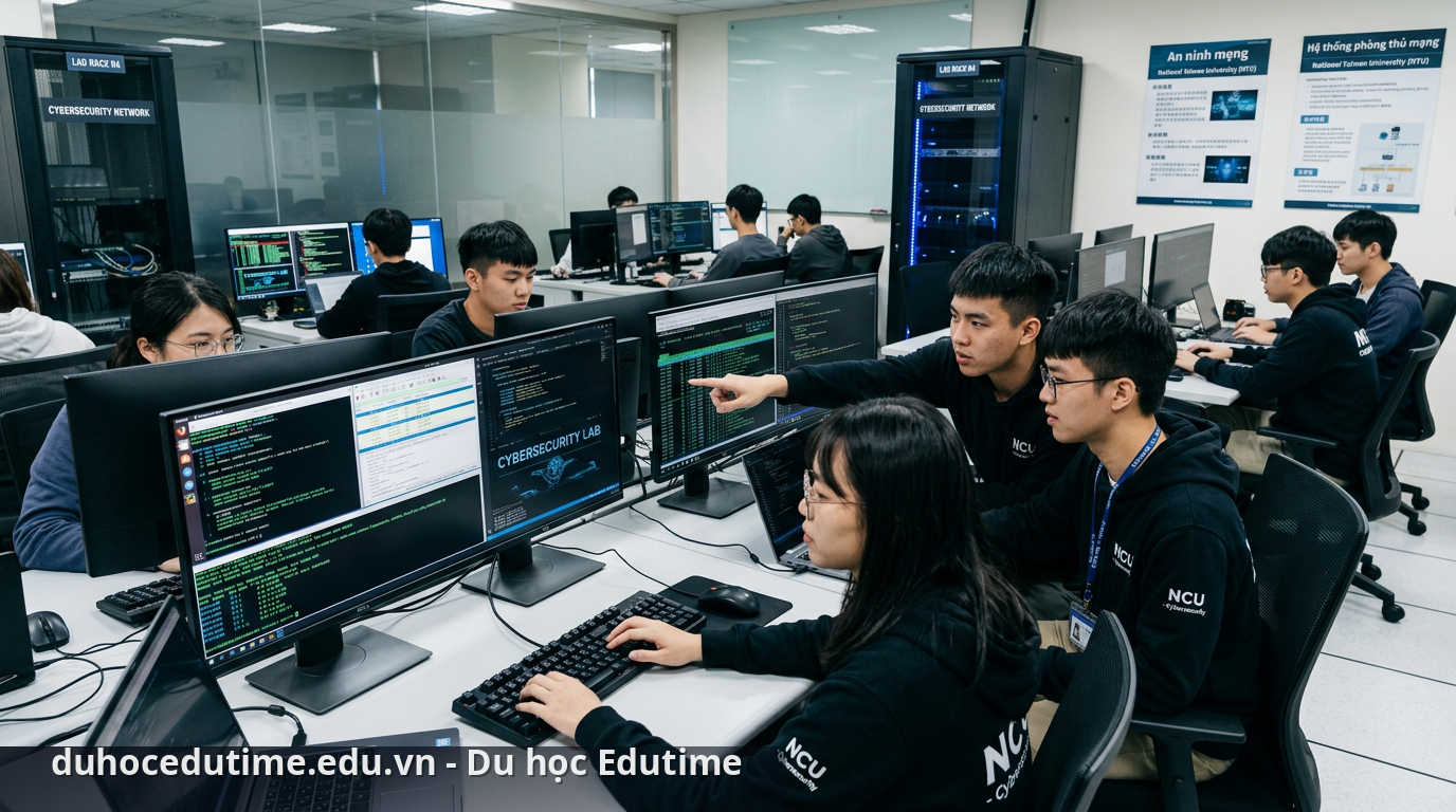 Sinh viên theo học ngành an ninh mạng tại môi trường công nghệ hiện đại ở Đài Loan - trường đào tạo an ninh mạng tại Đài Loan