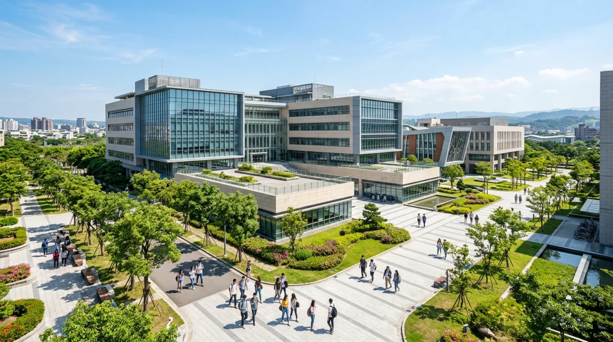 Khuôn viên học tập hiện đại của một cơ sở giáo dục tại Đài Loan - trường đại học tư thục