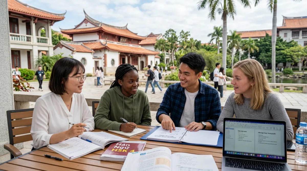 Sinh viên quốc tế trong giờ học ngoại ngữ tại Đại học Hạ Môn - Top các trường Đại học dạy tiếng tốt ở Hạ Môn