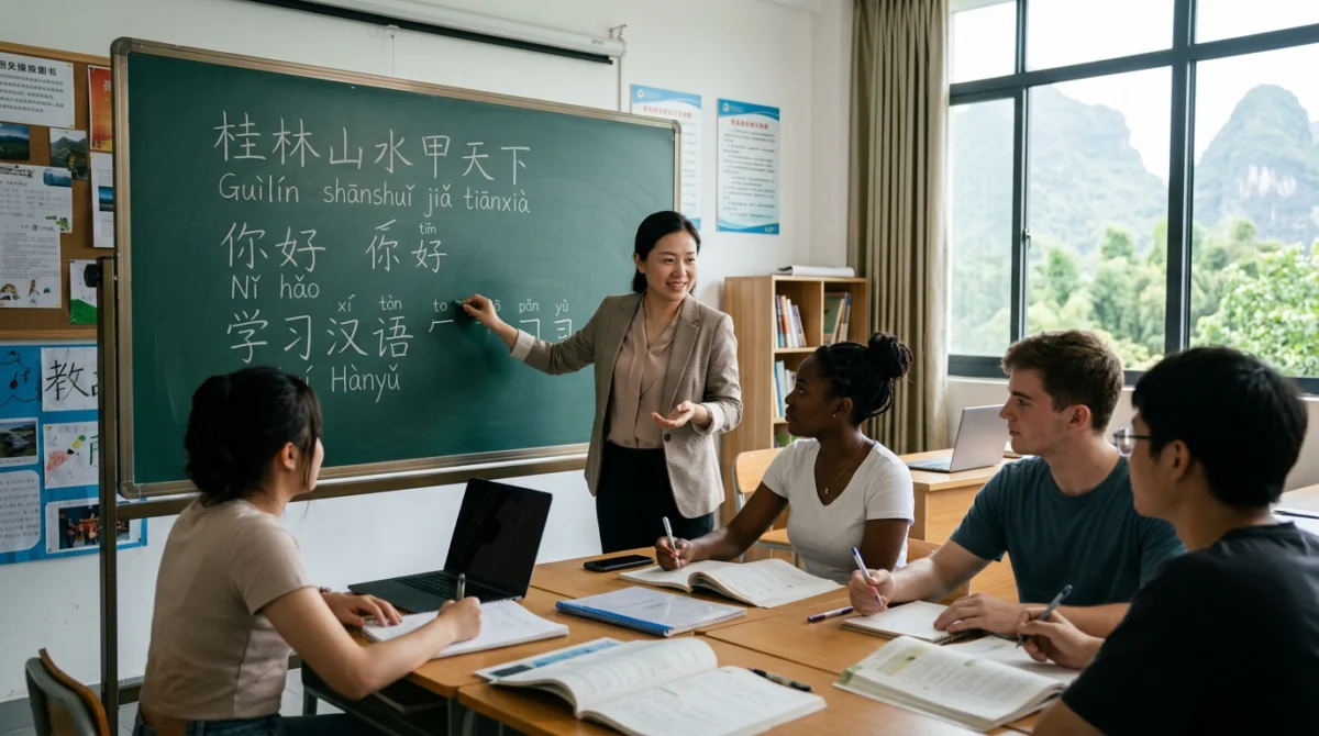 Lớp học ngôn ngữ tại Quế Lâm có thể kết hợp rèn tiếng Trung với tìm hiểu văn hóa và giáo dục. - trường đại học dạy tiếng tốt ở Quảng Tây