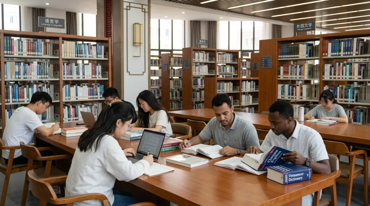 Không gian tự học và nghiên cứu tại thư viện đại học ở Vân Nam - các trường đại học dạy tiếng tốt ở Vân Nam