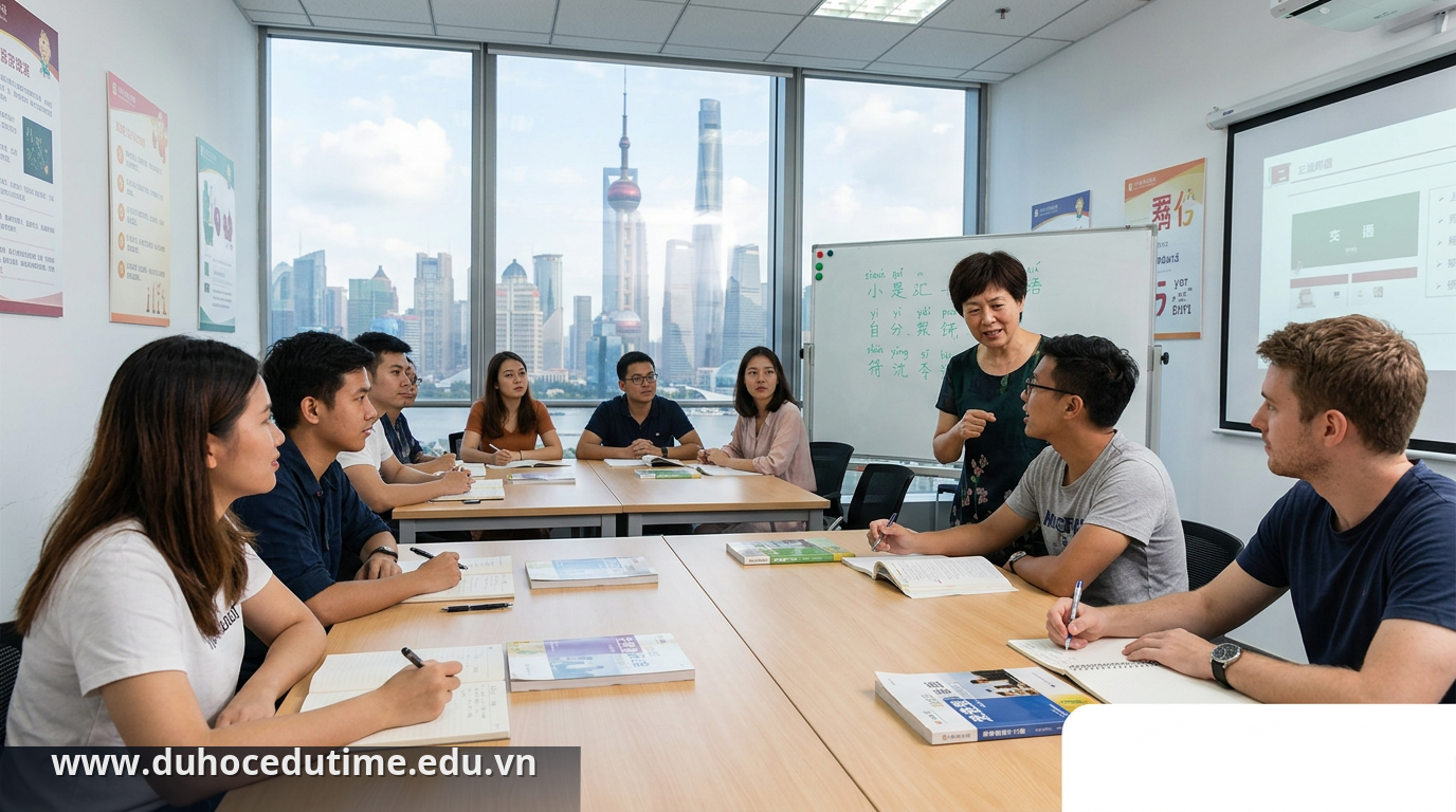Khuôn viên hiện đại của một trường đại học hàng đầu tại Thượng Hải - Top các trường dạy tiếng tốt ở Thượng Hải