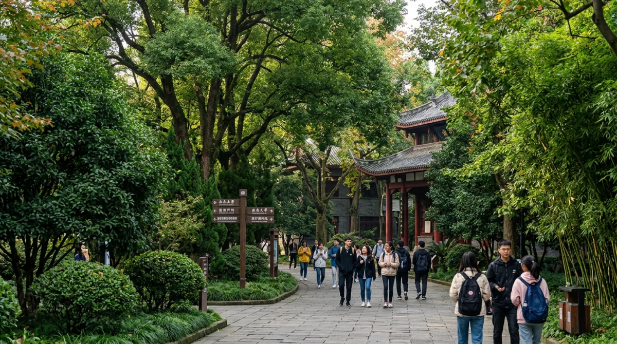 Khuôn viên học tập tự nhiên tại Đại học Tây Nam Trùng Khánh - Top các trường dạy tiếng tốt ở Trùng Khánh