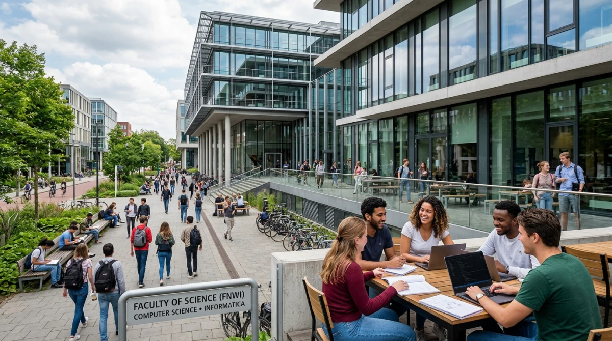 Khuôn viên hiện đại của University of Amsterdam tại Hà Lan - Top trường tốt Hà Lan ngành Khoa học máy tính
