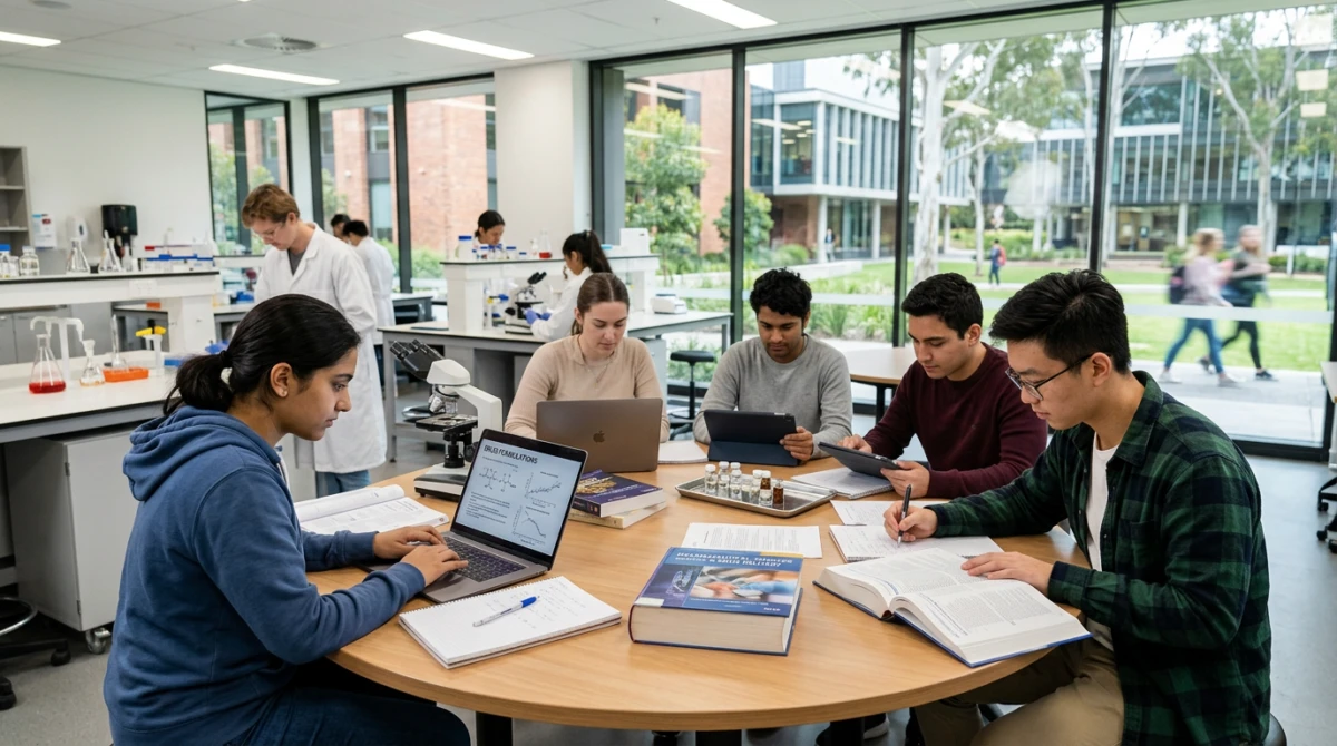 Sinh viên quốc tế trong khuôn viên một trường đại học hàng đầu tại Úc - Top trường tốt ngành dược ở Úc