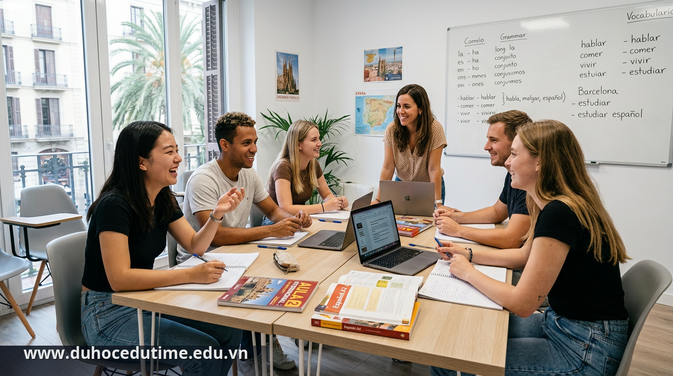 Lớp học tiếng Tây Ban Nha tương tác tại Barcelona - Trường Tư Thục Dạy Tiếng Tây Ban Nha Tại Barcelona
