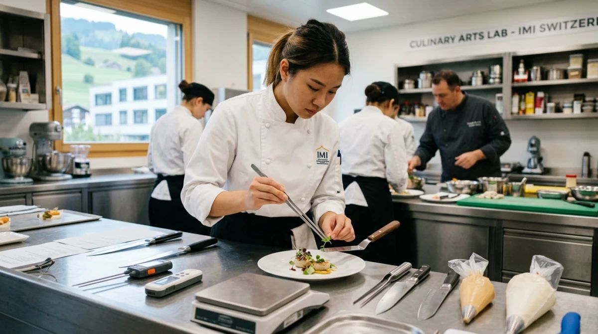 Sinh viên trong một giờ học chuyên ngành tại IMI Switzerland - Chi phí du học Thụy Sĩ trường IMI