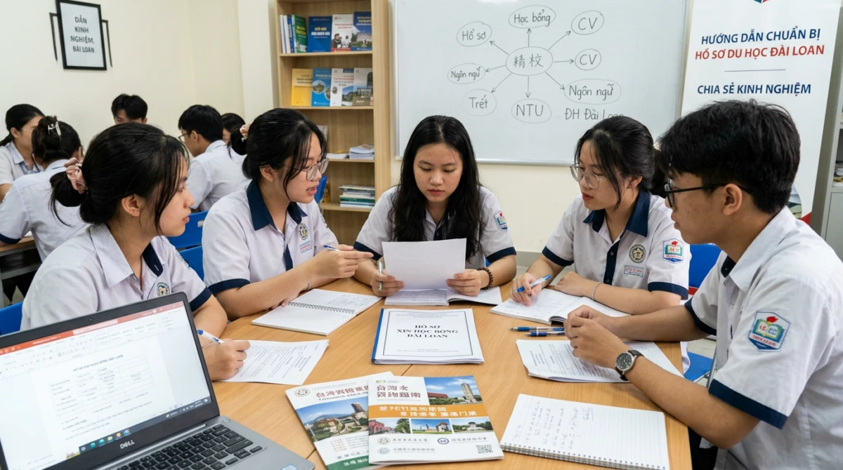 Học sinh nhận sự hướng dẫn chi tiết về quy trình chuẩn bị hồ sơ và thủ tục xin visa - Công ty tư vấn du học Đài Loan uy tín
