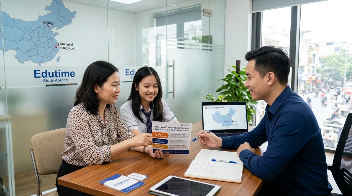 Học viên được tư vấn chi tiết về lộ trình chọn trường và săn học bổng Trung Quốc phù hợp năng lực. - Công ty tư vấn du học Trung Quốc uy tín