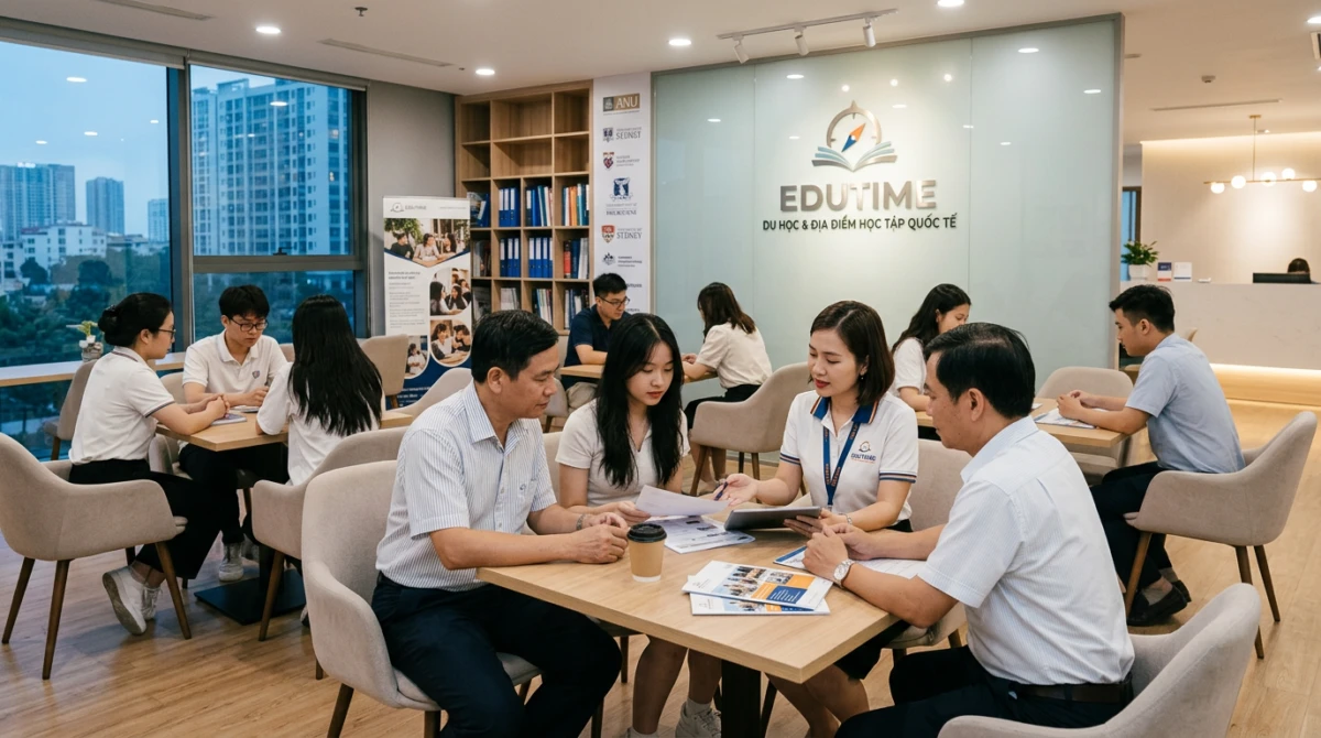 Không gian làm việc chuyên nghiệp tại Công ty tư vấn du học Úc uy tín Edutime. - Công ty tư vấn du học Úc uy tín