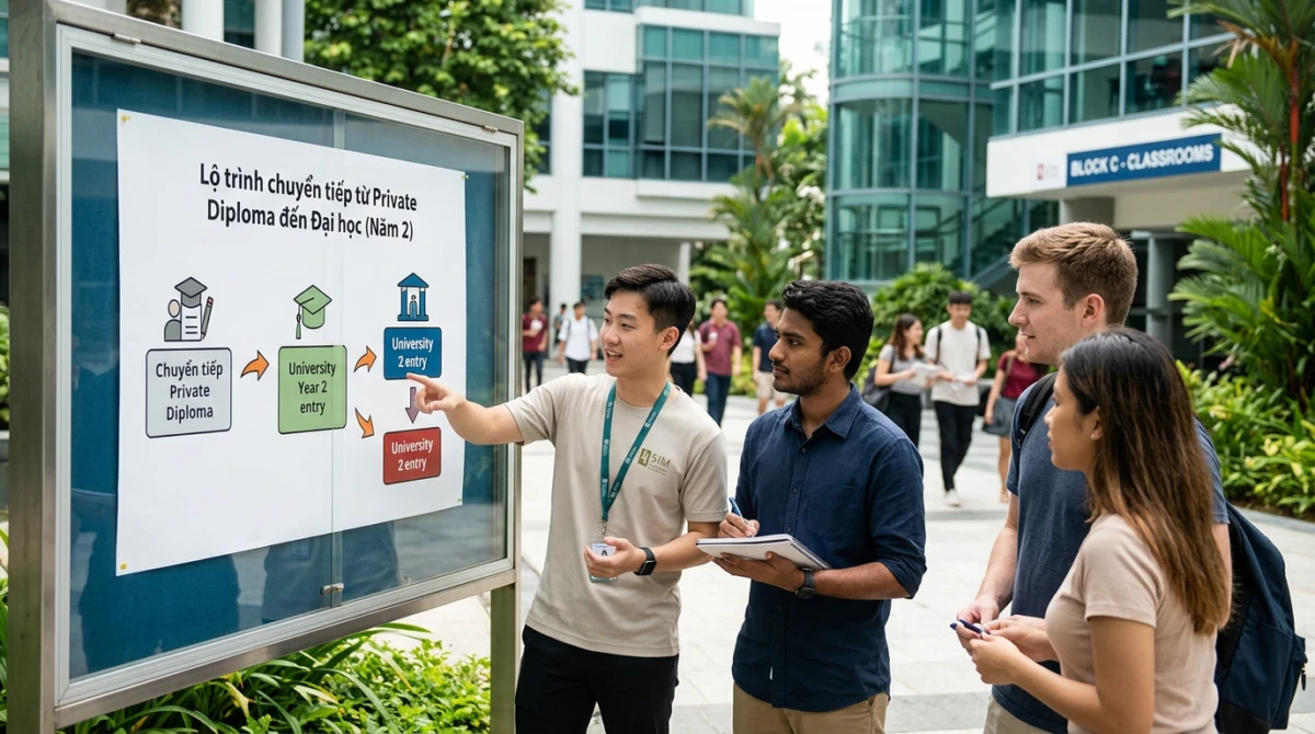 Học viện tư thục tại Singapore cung cấp lộ trình liên kết linh hoạt lên năm 2 đại học - Diploma Singapore có chuyển thẳng năm 2 đại học không