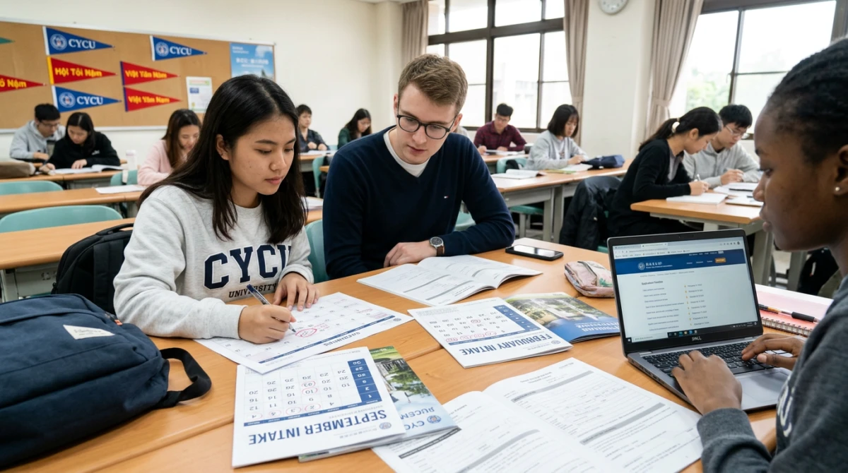 Sinh viên quốc tế trong giờ học tại Đại học Trung Nguyên - Du học Đài Loan trường Đại học Trung Nguyên