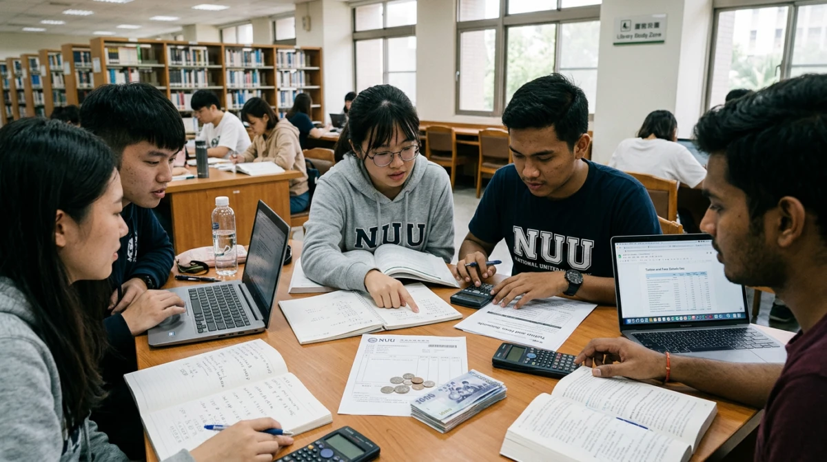 Sinh viên quốc tế trong không gian học tập tại thư viện trường Đại học Quốc lập Liên Hợp - Đại học Quốc lập Liên Hợp